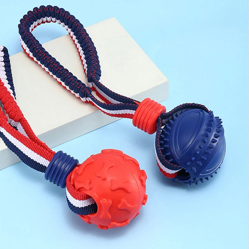 Dog Ball Toy with Rope Interactive Teeth Cleaning Balls for Small Large Dogs Bite Resistant Chew Toys Puppy Training Pet Supply