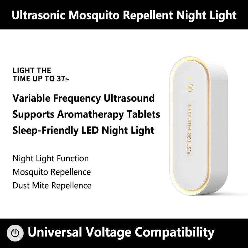Lenovo Ultrasonic Repeller Night Light Plug In Type Electric Fly Control Portable Barrier Defense Light For Home Bedroom New