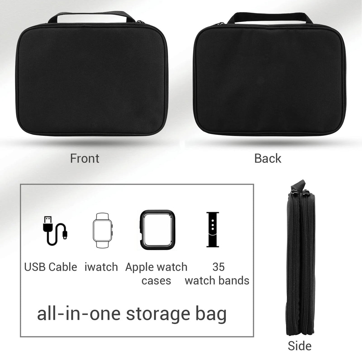 Watch Band Storage Case Hold 35 Watch Straps Portable Organizer Bag Compatible with Apple Watch Band,Headset Other Accessories