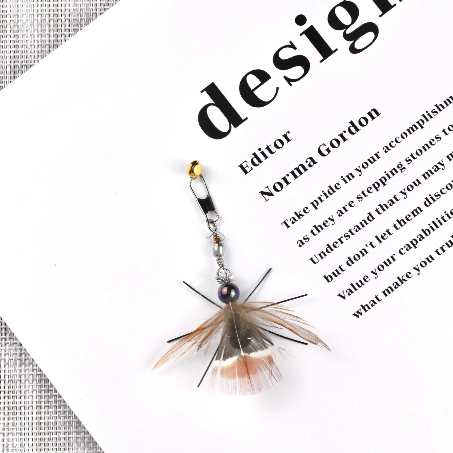 3pcs/4pcs Artificial Insect Cat Teaser Stick Accessories Brown Feather Replacement Head Kitten Pet Toy Wand