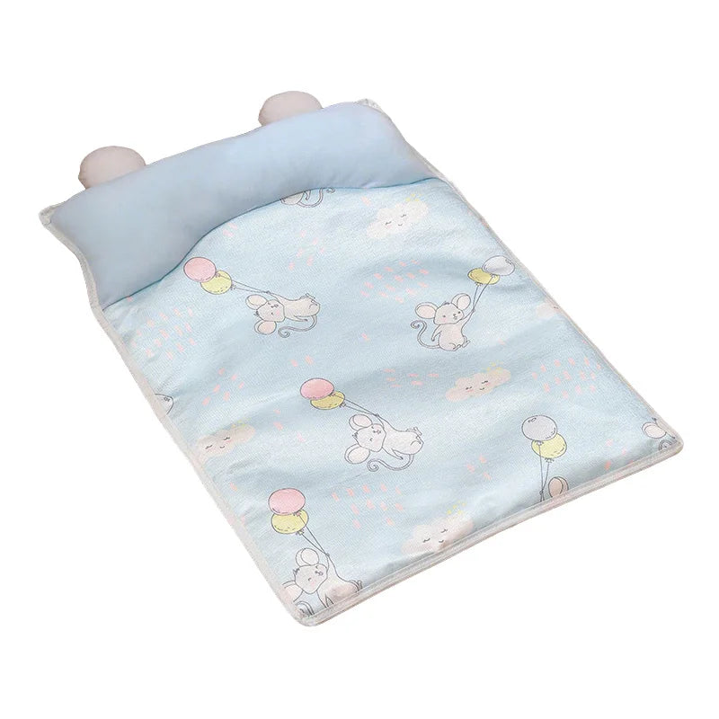 Summer Pet Cooling Mat Breathable Cat Sleeping Mat with Pillow Square Pet Bed for Cats Small Medium Dogs Cat Accessories