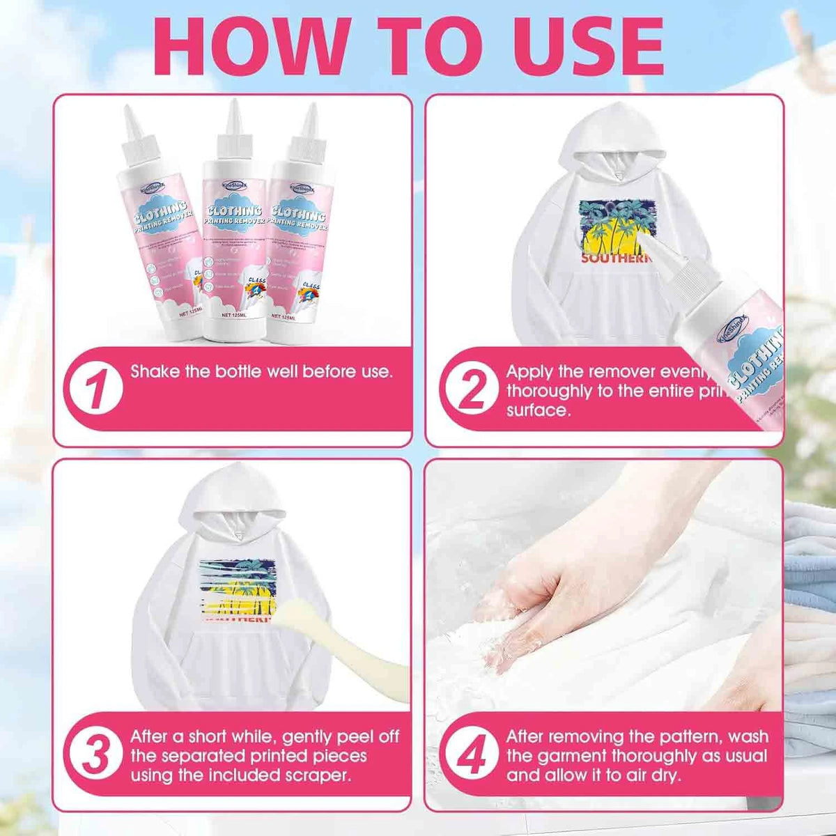 DTF Print Remover Sticker Liquid  Print Remover Clothes Adhesive Letter Sticker DTF Textile Shirts Remover Liquid Solution Kits