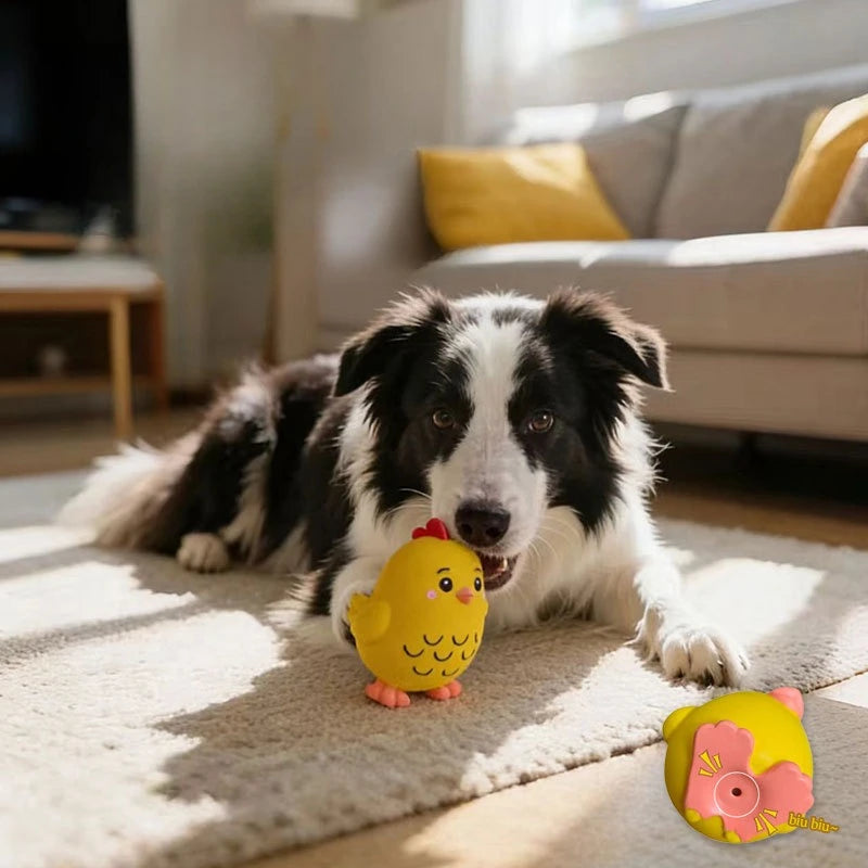 Jouet interactif pour chien et chat en caoutchouc, petit canard jaune, pingouin, jouet à mâcher en latex avec sifflet pour le dressage, produits pour animaux