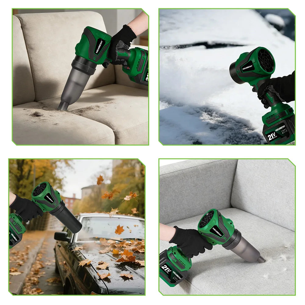 NEWBENY 2IN1 650M/S Brushless Electric Turbo Blower Jet Fan 3000W Cordless Snow Dust Blowing Cleaner Tool For Makita Battery Pin
