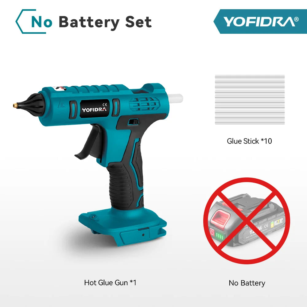 YOFIDRA 260° Hetelijmpistool 100W Elektrisch Mini Lijmpistool voor Hoge Temperaturen Thermisch Reparatiegereedschap voor Makita 18-21V Accu