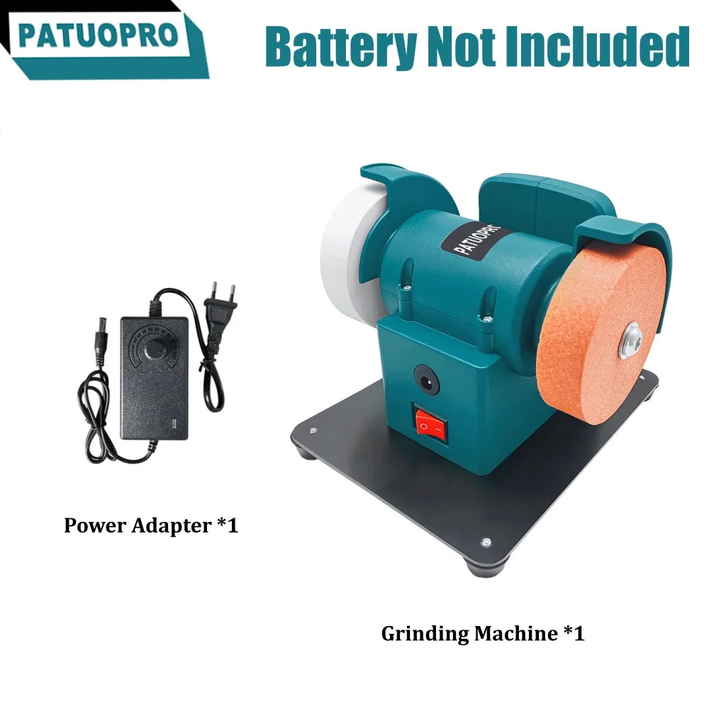 Portable Dual-Wheel Mini Grinder Cordless Polisher 100/120 Mesh Wheels Metal Polishing Sharpening Tool For Makita 18V Battery