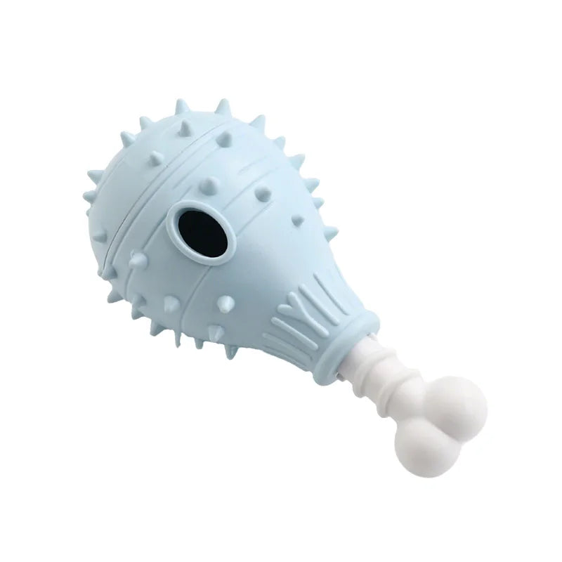 Dog Treat Dispensing Toy TPR Chicken Leg Chew Toy Dental Cleaning Bite Resistant Puppy Interactive Feeder Toy Pet Supplies