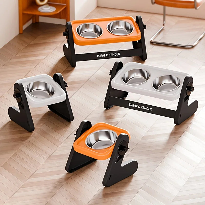 High-foot Pet Cat Bowl Adjustable Cat Drinking Bowl With Stand Pet Feeding Cat Water Bowl for Cats Puppies Pet Supplies