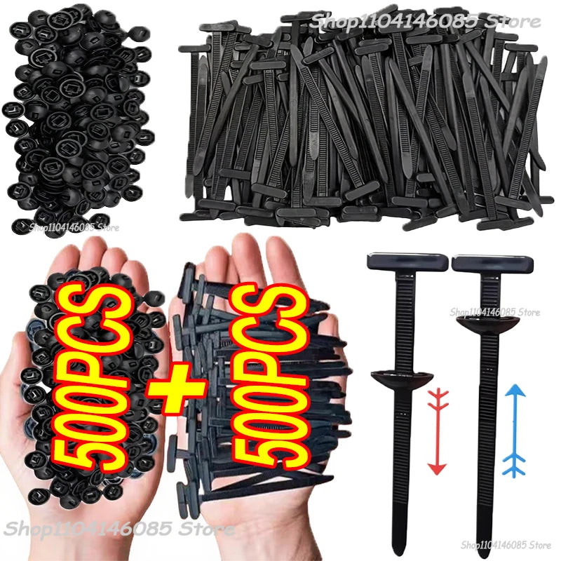 Self-locking Plastic Flanges Cable Ties Zip Nylon Tie Clamping Flanges Wrap Cable Fixed Fastener Clips Hose Fastening Reusable