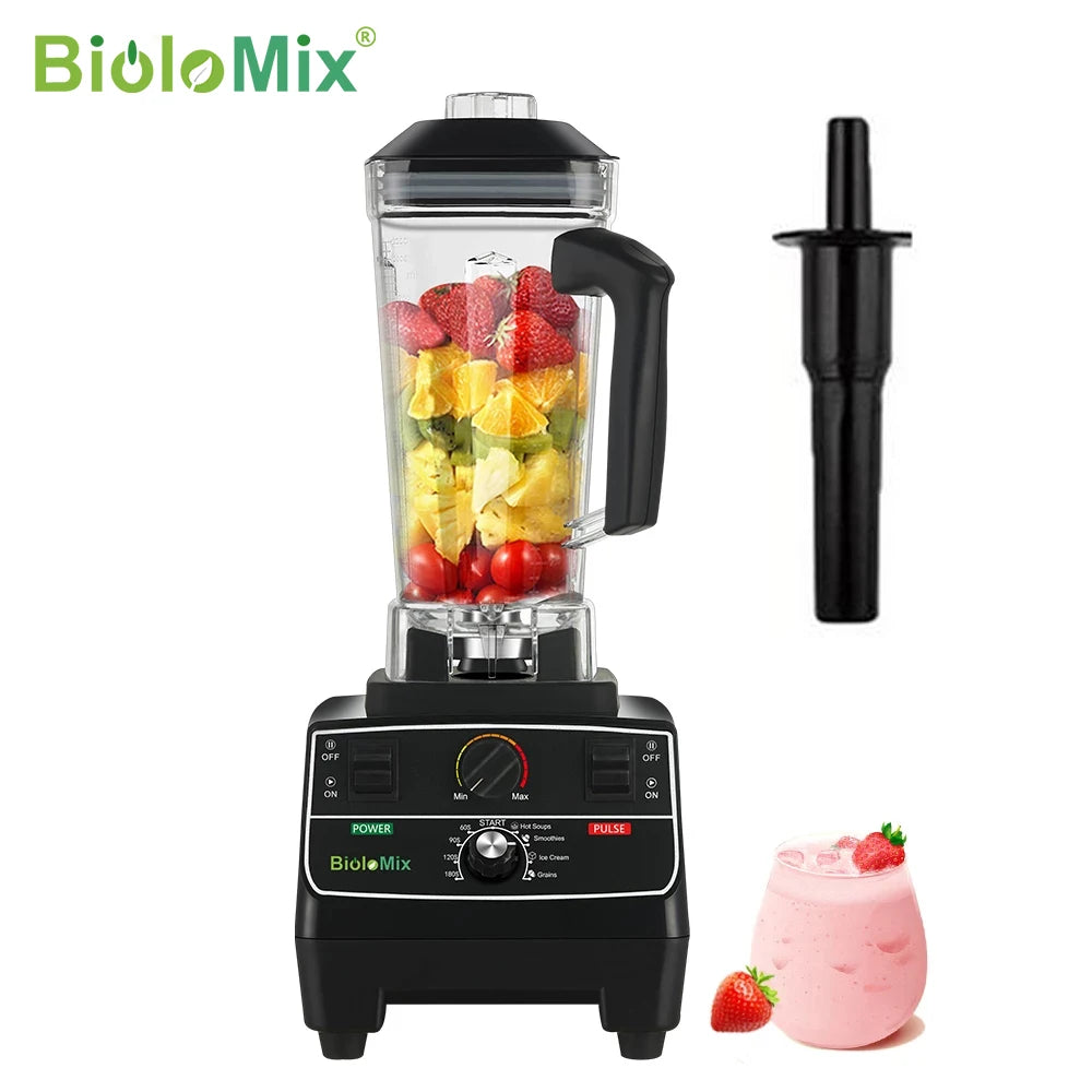 BioloMix 2200W Smart Timer Blender Features Pre Programmed Functions 2L BPA Free Container Perfect for Juicing Smoothies and Ice