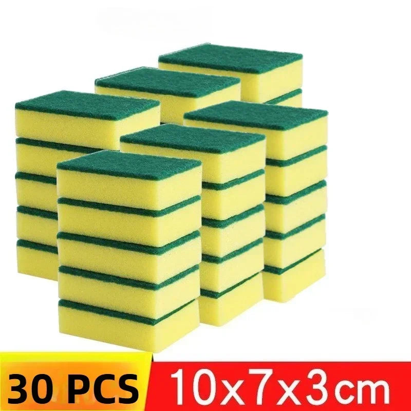 10-60pcs Thickened Kitchen Dishwashing Sponges Soft Absorbent Durable Scouring Pads for Pots Rust Removal Household Cleaning