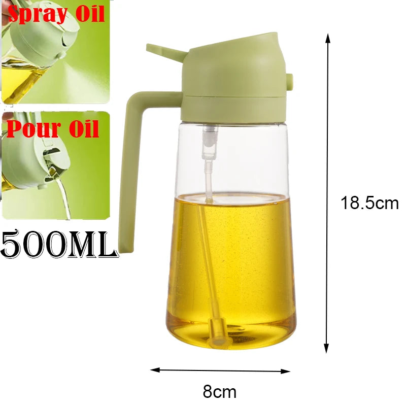 Oil Sprayer for Cooking Oil Spray Bottle 2-in-1 Olive Oil Dispenser Sprayer Kitchen Items and Accessories Camping Tool Spice Jar