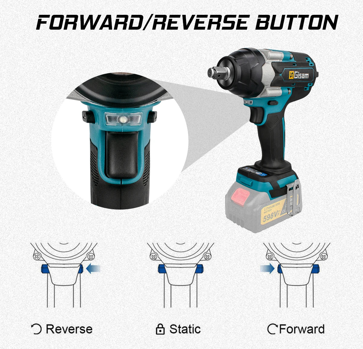 1800N.M Torque Brushless Electric Impact Wrench 1/2 inch Without Battery Cordless Wrench Power Tools For Makita 18V Battery Pin