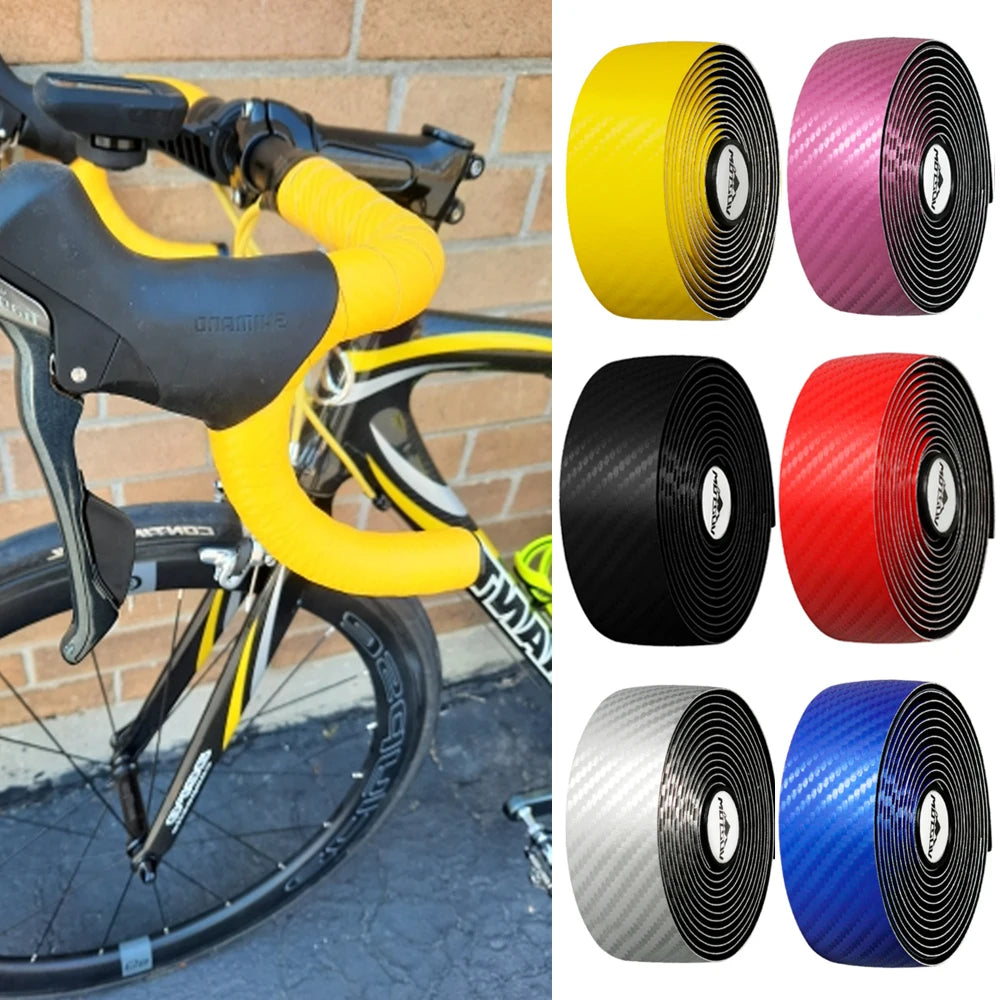 Anti-Vibration Handlebar Tape Carbon Reflective Non-Slip Braid Breathable Road Bike Racing Bicycle PU EVA Handlebar Wrap Cycling