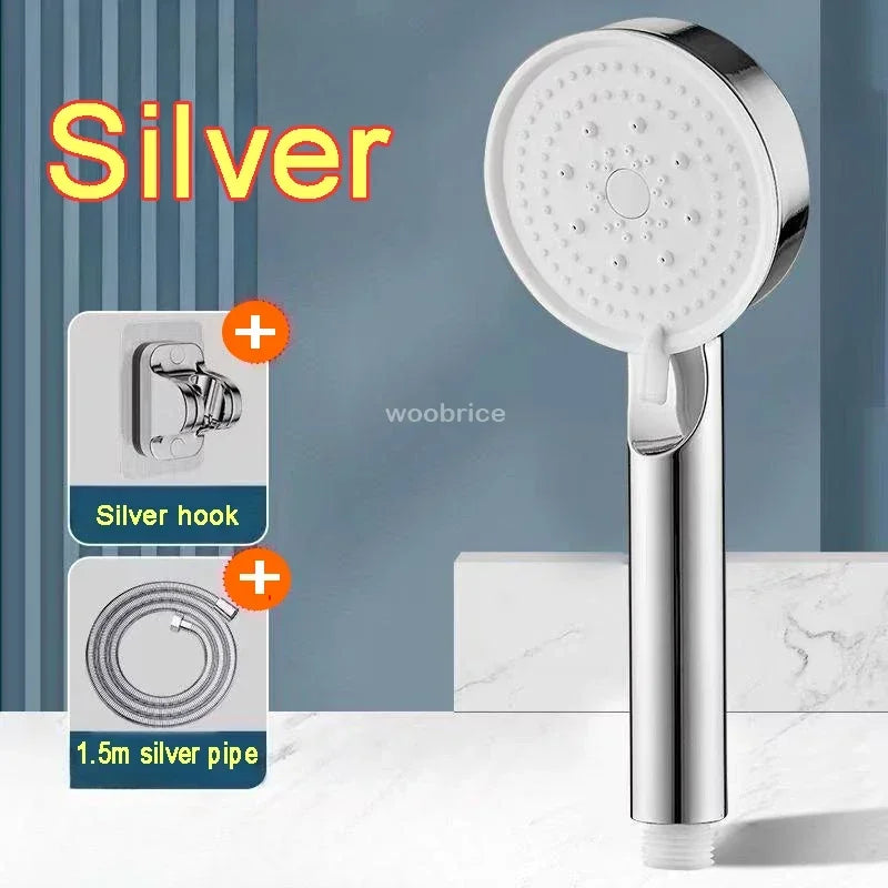 5 Modes Shower Head High Pressure Shower Head Water Saving  Adjustable High Pressure Shower Head Set Bathroom Accessories