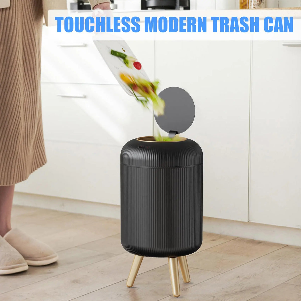 2025 New Smart Dustbin with Lid Automatic Sensor Kitchen Trash Bin Electric Garbage Bin for Kitchen/Bedroom/Living Room/Office