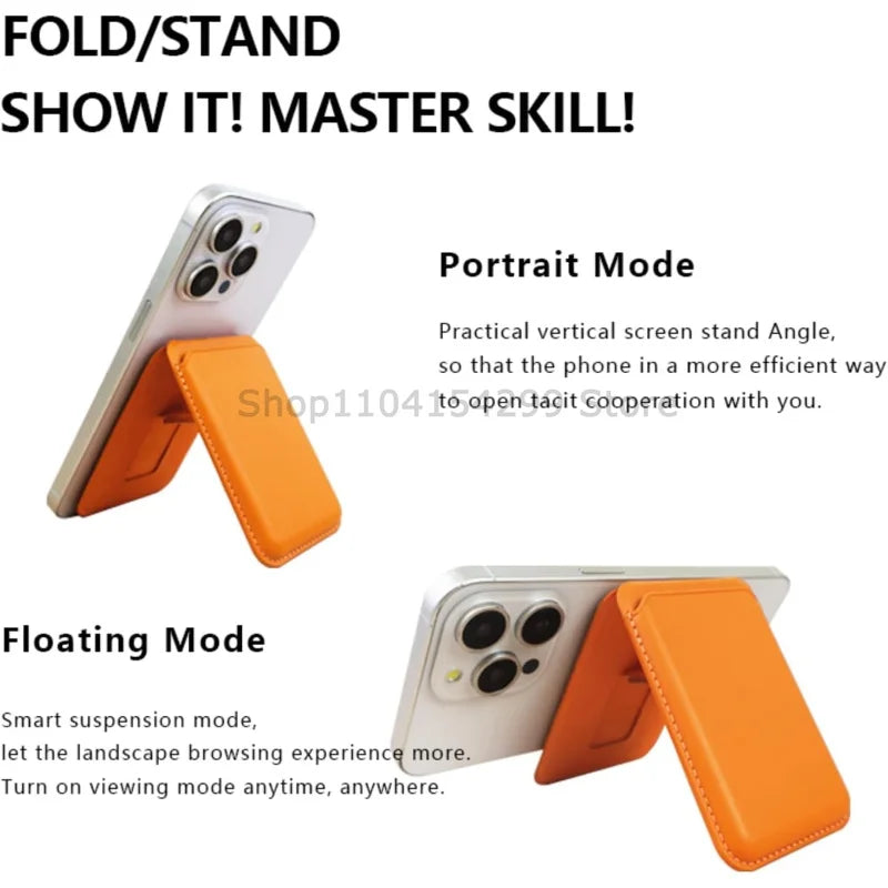 Magnetic Wallet Card Holder Leather Case Hide Stand Case for Magsafe for IPhone 15PM 14 13 ProMax Plus Wallet Back Pocket Covers