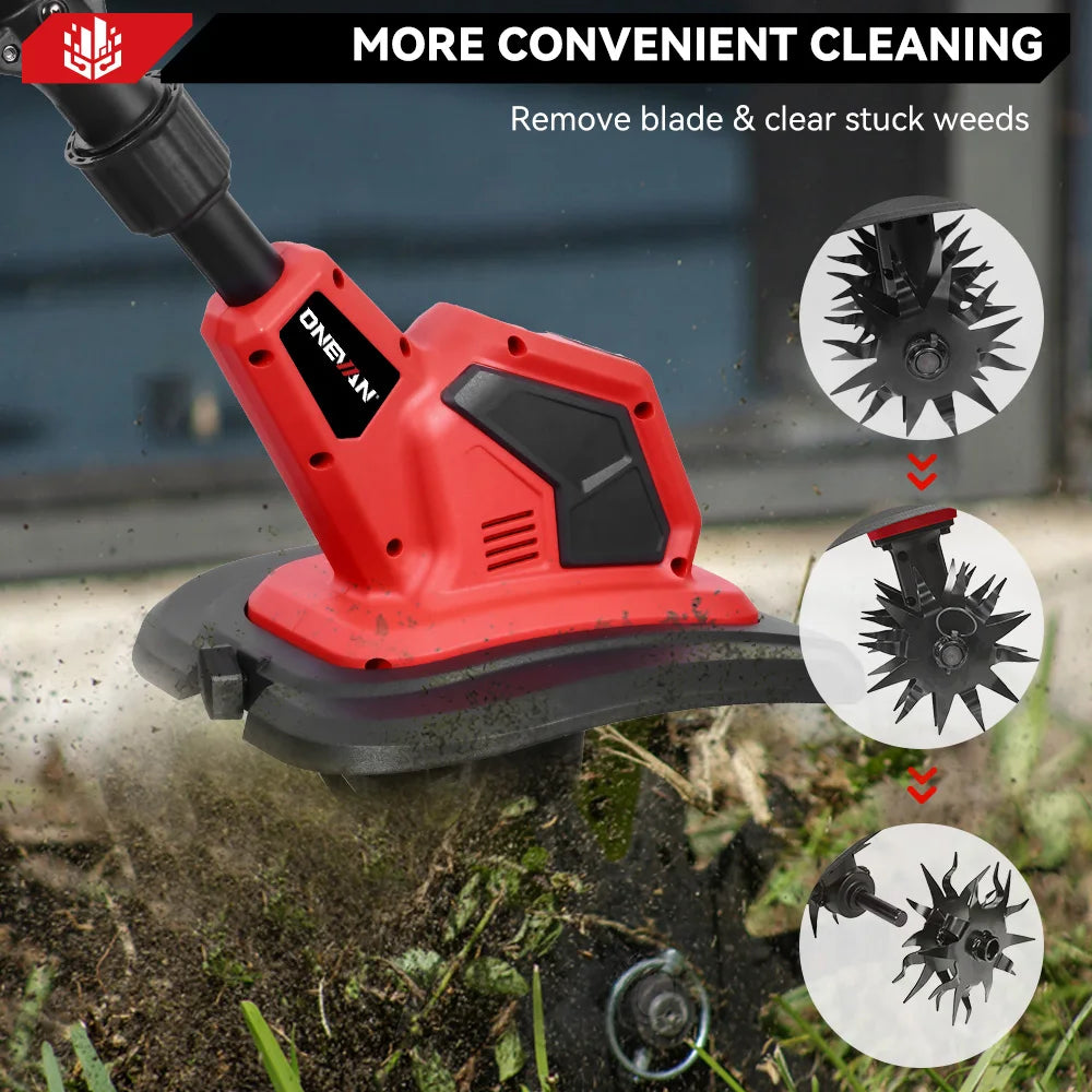 ONEVAN 36000RPM Electric Tiller Cultivator Lawn Mower Rototiller For Soil Cultivation Garden Tool Fit For Makita 18V Battery Pin