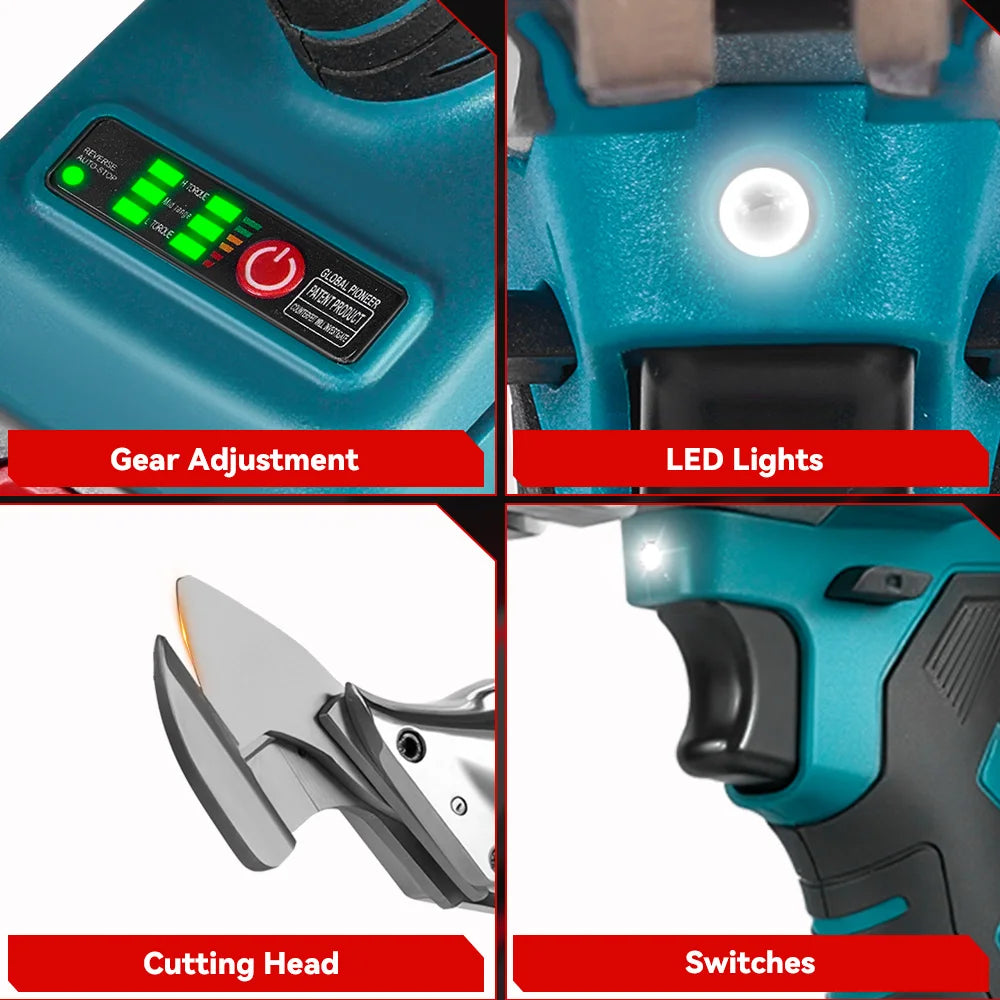 ONEVAN 880NM Elektrische plaatschaar Draadloze ijzer-staalschaar Plaatmetaalsnijder Elektrisch gereedschap voor Makita 18V-accu