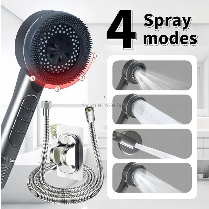 Shower Head Bathroom Showers High Pressure Massage Filter 4 Modes Adjustable Handheld Showerheads Home Bathroom Accessories
