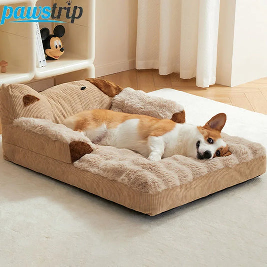 Soft Plush Dog Bed Sofa Winter Warm Pet Sleeping Mat for Small Medium Dogs Cats Removable Puppy Bed Luxury Cozy Cat Sleeping Bed