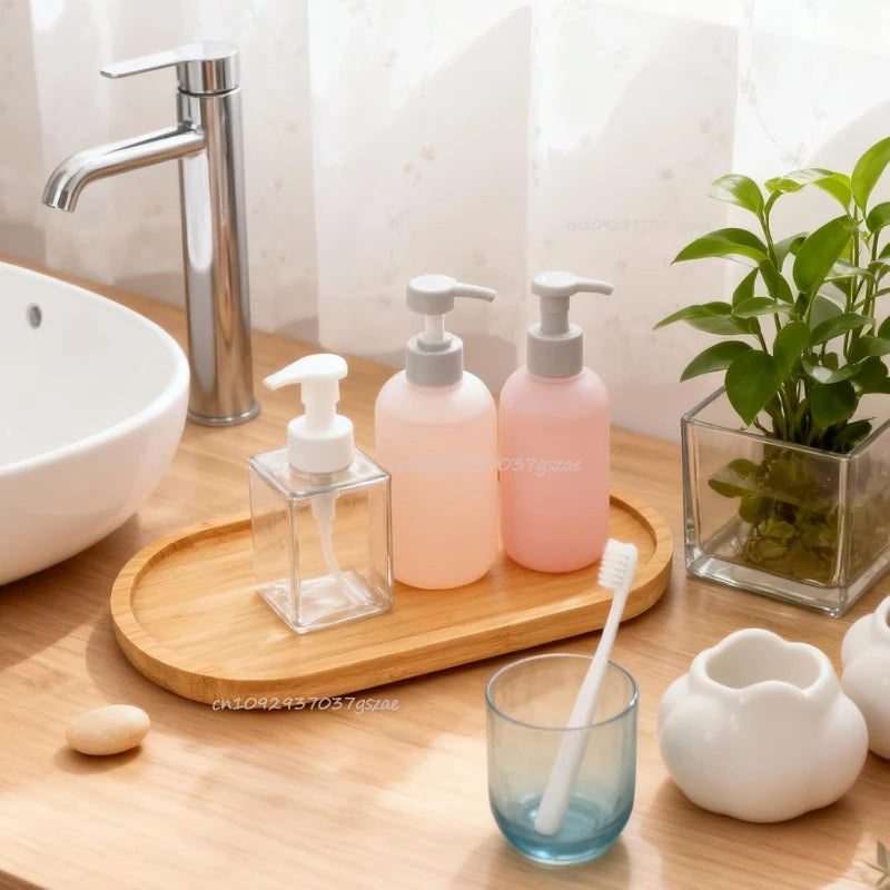 Natural Bamboo Wooden Organizer Tray Oval Rectangular Shape for Bathroom Counter Storage Jewelry Skincare Display Bamboo Tray