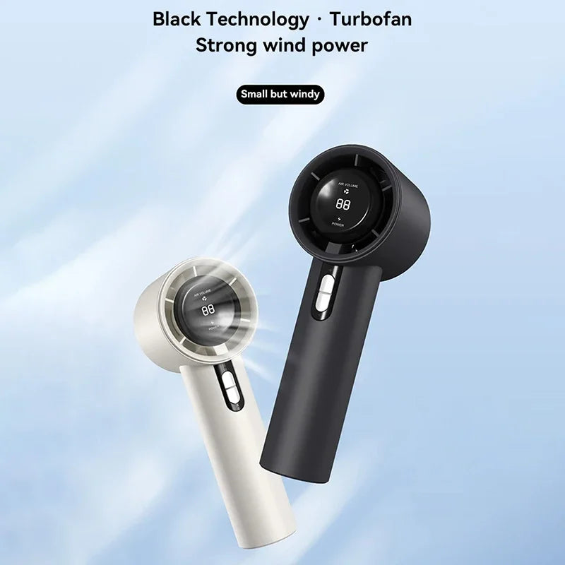 Lenovo New Handheld High-speed Fan USB Charge Mini Portable 100 Speed Turbo Violent Small Outdoor Powerful Fan 3000mAh Battery