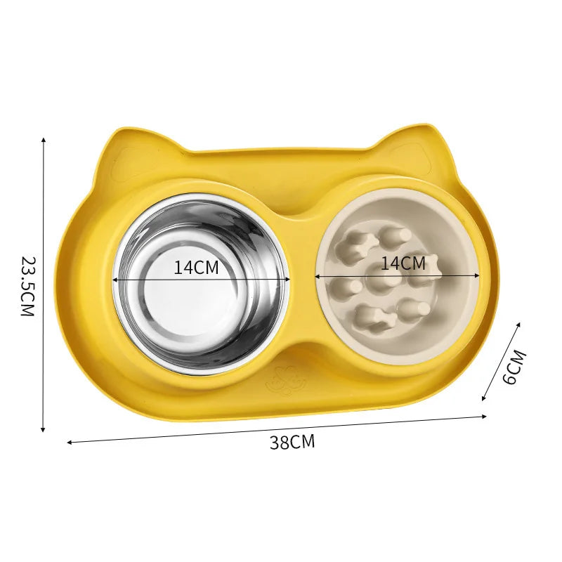 Pet Slow Food Bowl Anti-choking Feeder Stainless Dog Dish Bowl Home Dog Eating Plate Anti-gulping Dog Feeding Pet Supplies