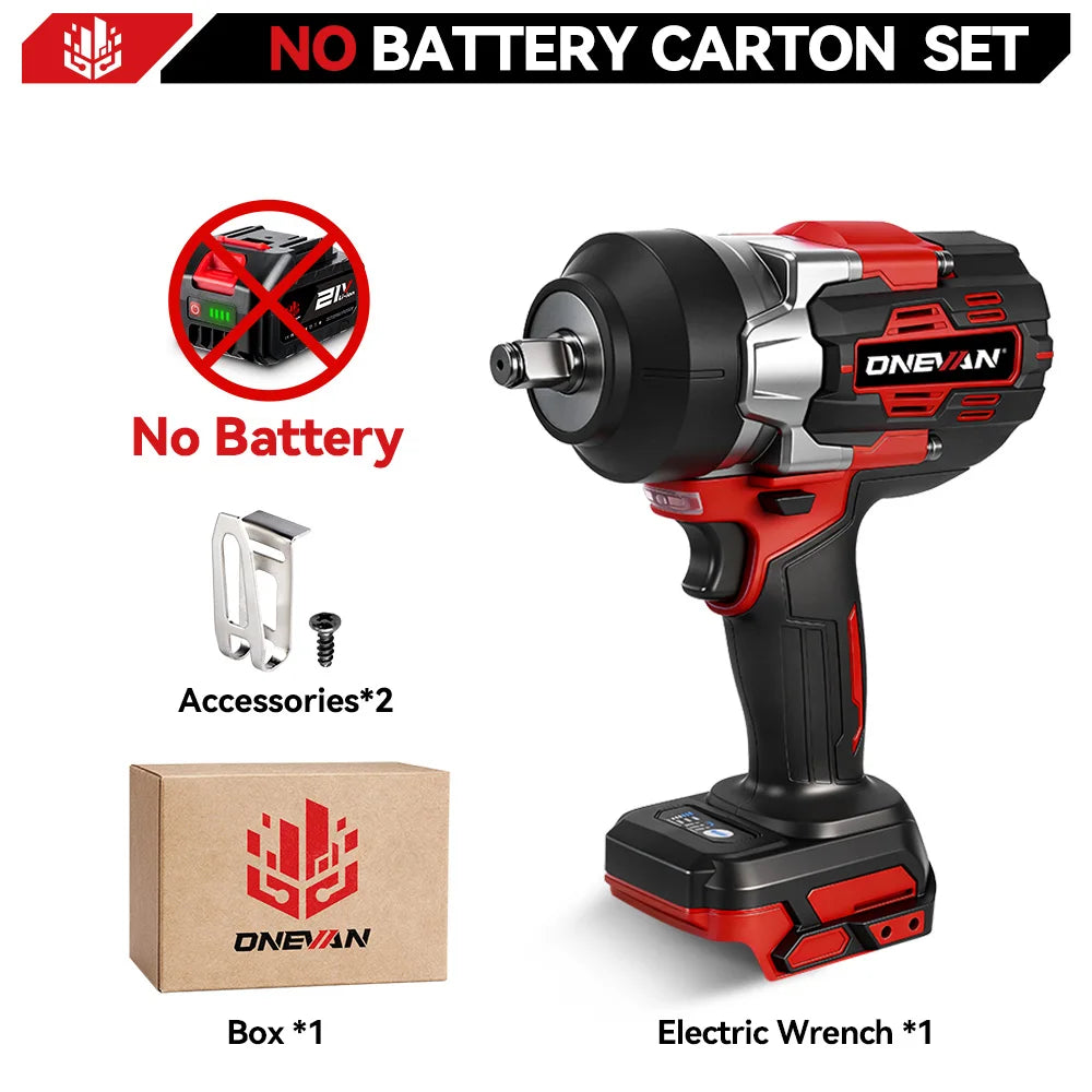 ONEVAN Borstelloze 2800 N.m Elektrische Slagmoersleutel 1/2 Inch 5 Versnellingen Snoerloze Sleutel Elektrisch Gereedschap voor Makita 18V Accu Pin