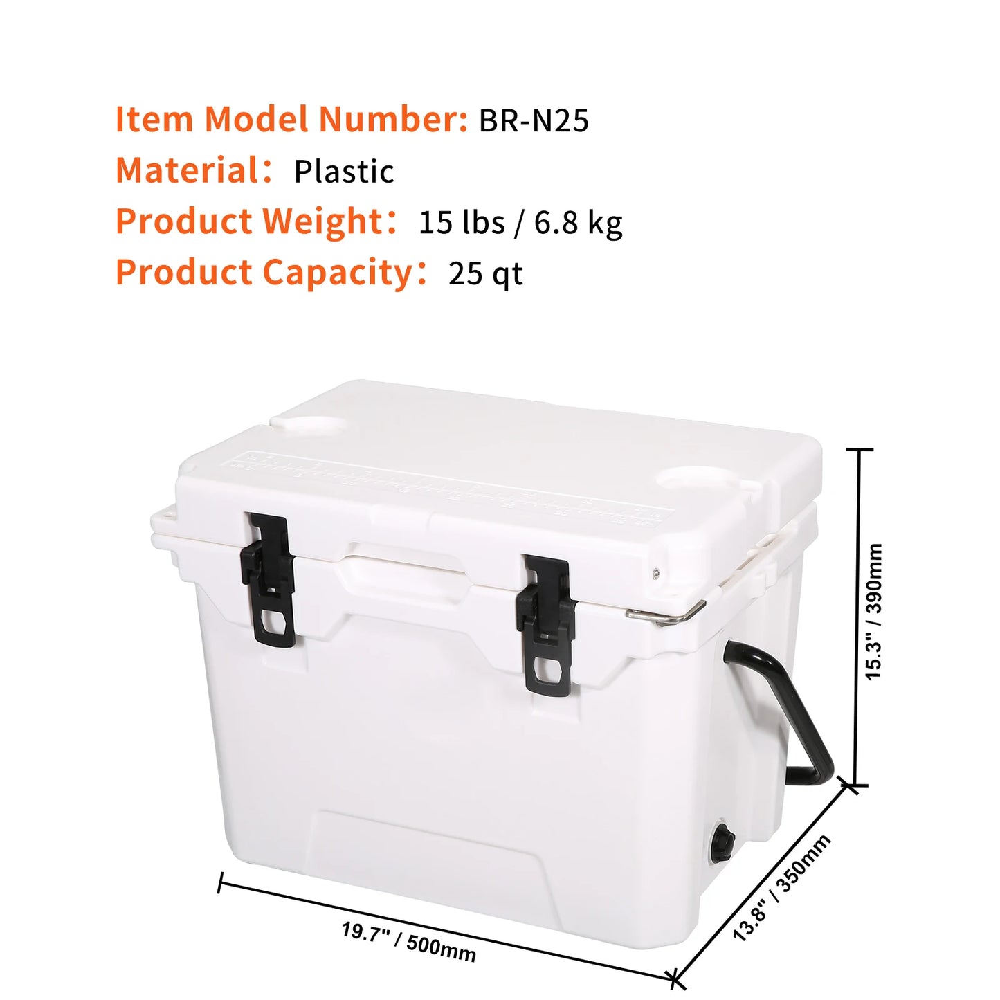 SucceBuy 25/33/45/52QT Hard Cooler Insulated Portable Large Capacity Ice Chest Cooling Box for Family Outdoor Camping Activities