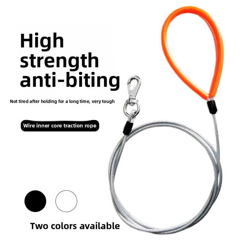 Dog Leash Steel Wire Dogs Chain Anti-Bite Leash for Dog Walking Traction Rope 200cm Long Chew Proof Dogs Leashes Pet Accessories