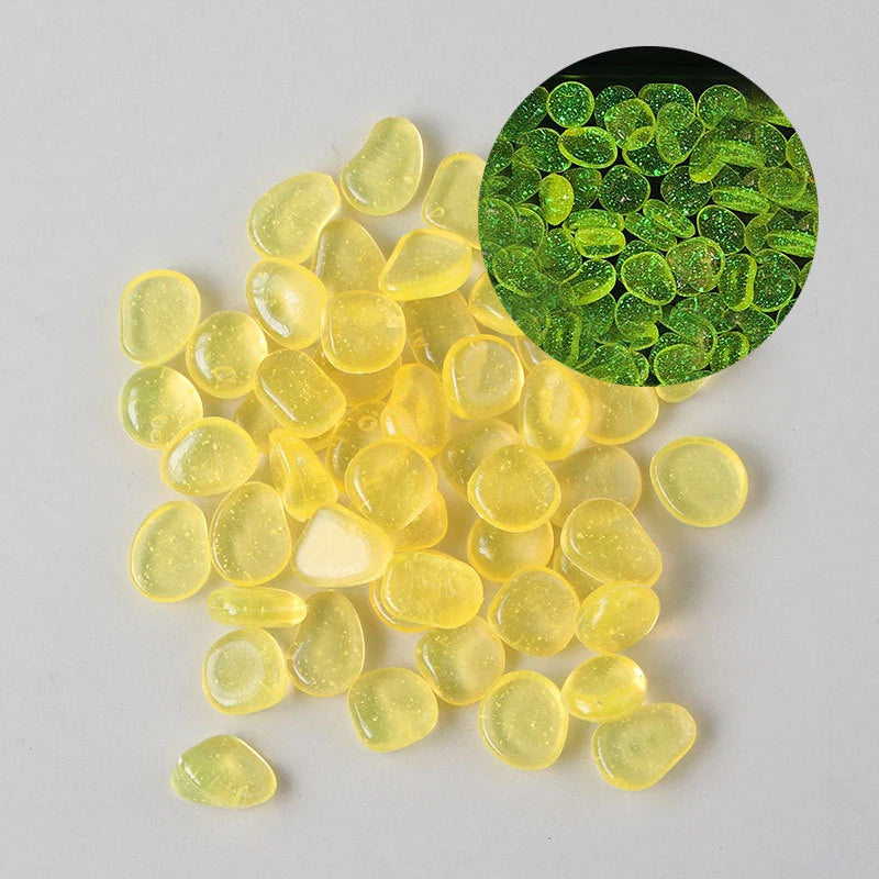 100pcs Luminous Stones in The Dark Pebbles Stones for Fish Tank Aquarium Aquatic Landscape Home Decor 2cm