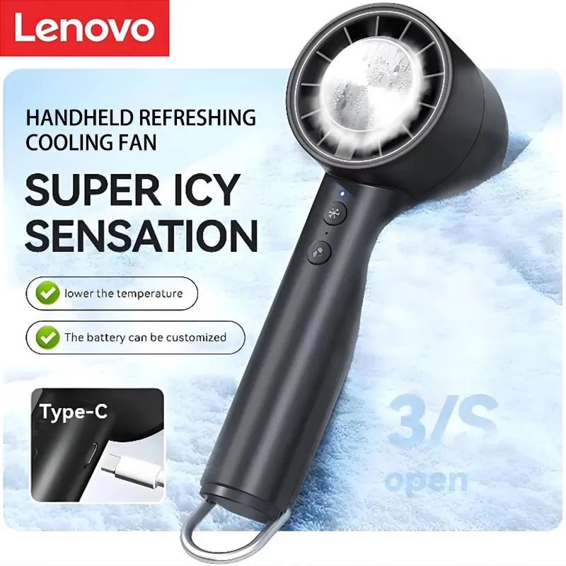 Lenovo handzame kleine ventilator koelende airconditioner draagbaar stil hoge snelheid led-display sterke windkracht USB-oplaadbare ventilator
