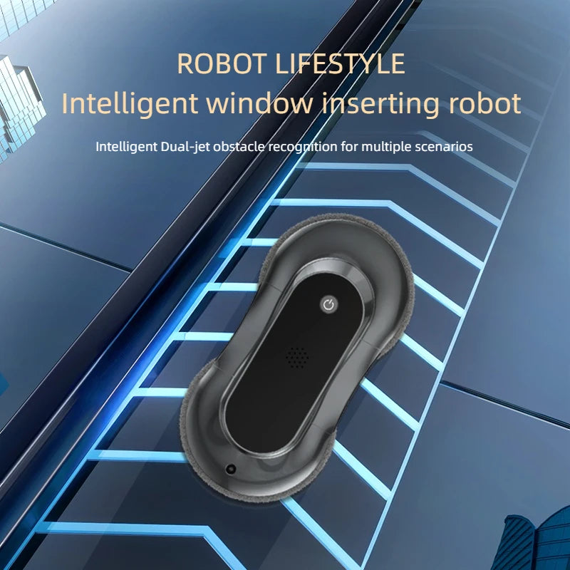 Automatic Window Robot Cleaner Smart Robotic Window Washer High Suction 2800Pa Four Directions Spray Water Remote Control Home A