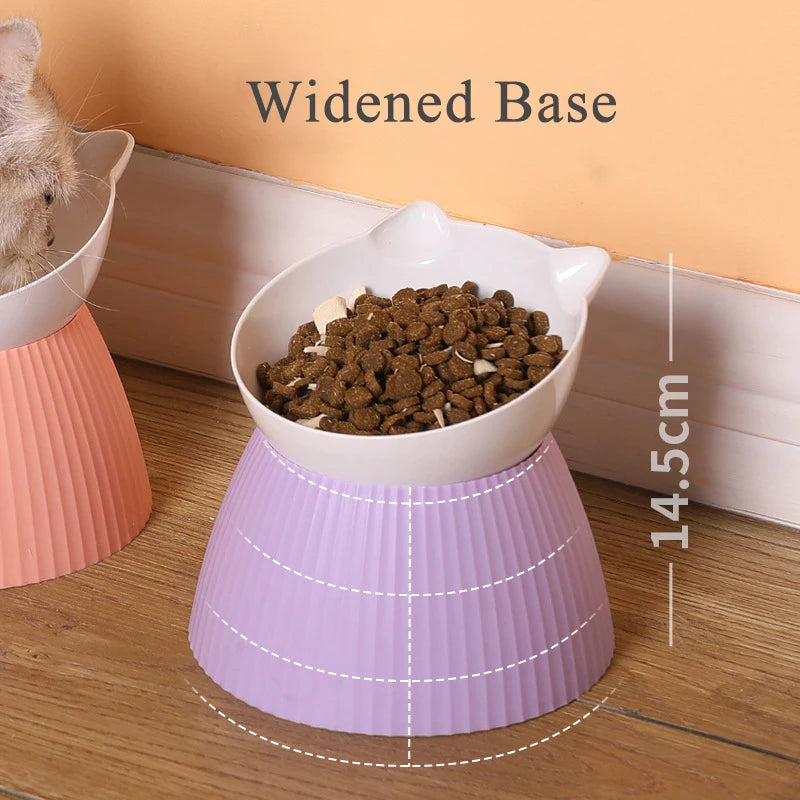 PET Raised Cat Bowl Neck Protection Cat Food Bowl High-foot Cat Drinking Bowl Detachable Kitten Feeder Pet Supplies