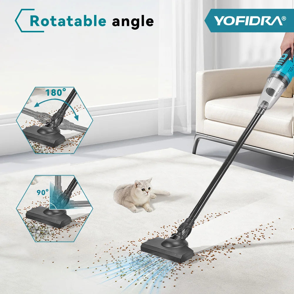 YOFIDRA 1500W 4-in-1 draadloze elektrische stofzuiger, 12KPA, reinigingsgereedschap voor huis en auto, inclusief 3 filters, voor Makita-accu