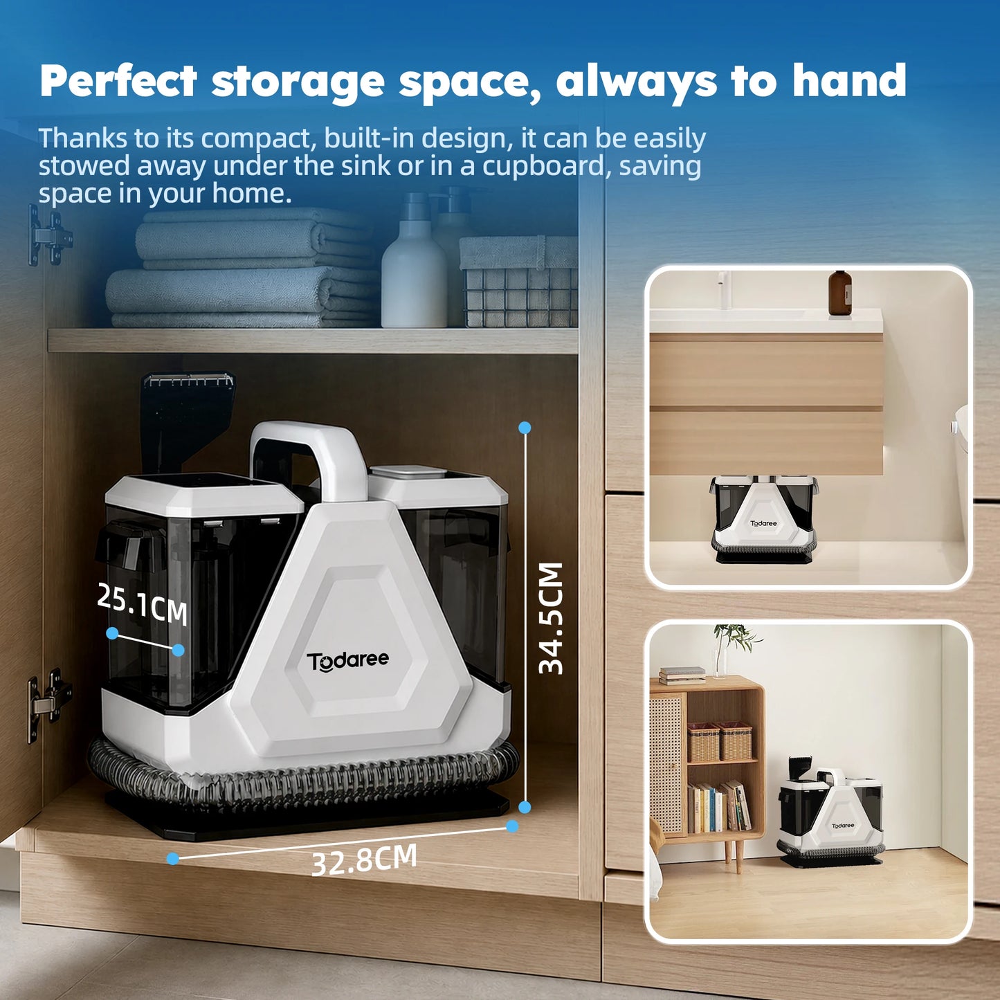16KPa Powerful Suction Carpet Cleaner 750W, Household Multi-use Cleaner for Carpet and Fabric Cleaning