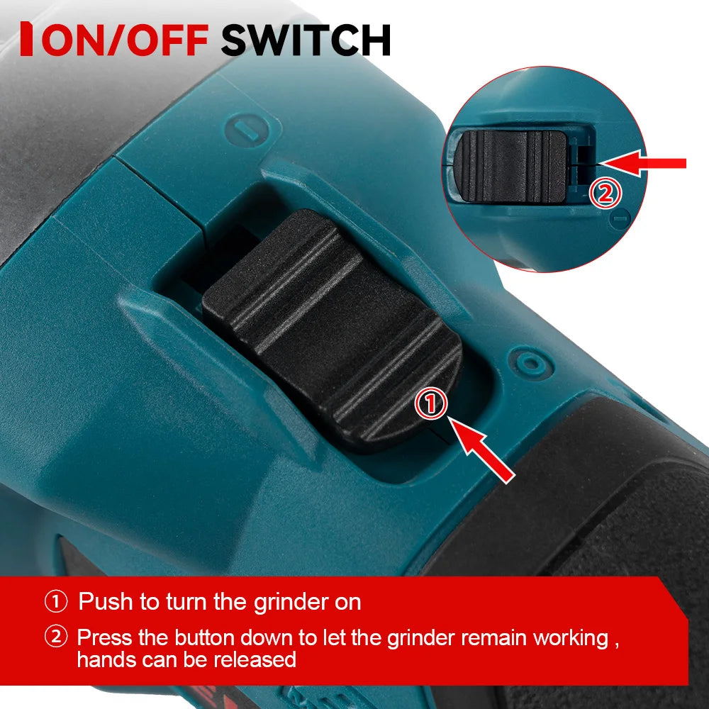 ONEVAN 35000RPM Borstelloze Elektrische Rechte Slijpmachine 2000W 4 Versnellingen Instelbaar Snoerloos Polijst Roterend Gereedschap voor Makita 18v Accu Pin