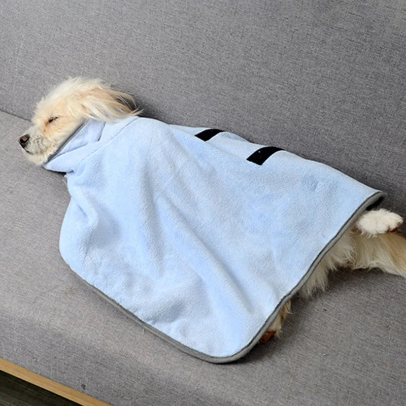 Quick-Drying Dog Bathrobe Absorbent Pet Bath Towel for Small Medium Dogs Cats Dog Accessories Pet Bathing Supplies