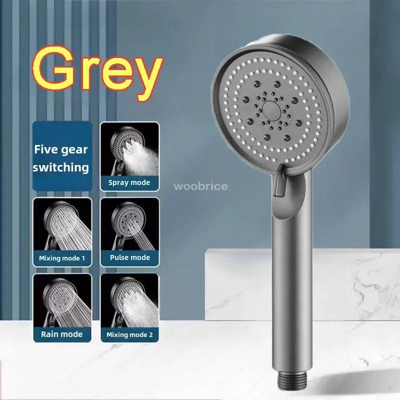 5 Modes Shower Head High Pressure Shower Head Water Saving  Adjustable High Pressure Shower Head Set Bathroom Accessories