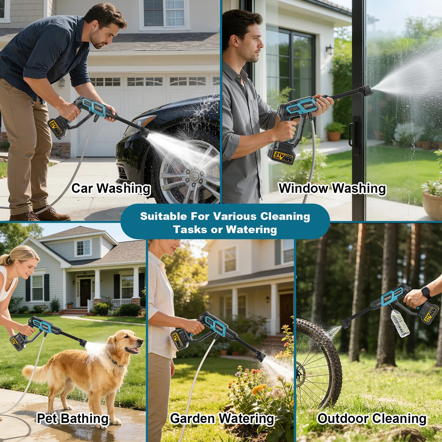 Gisam 220Bar Brushless Electric High Pressure Car Washer Gun Garden Washing Spray Gun Cleaning Tool For Makita 18V Battery Pin