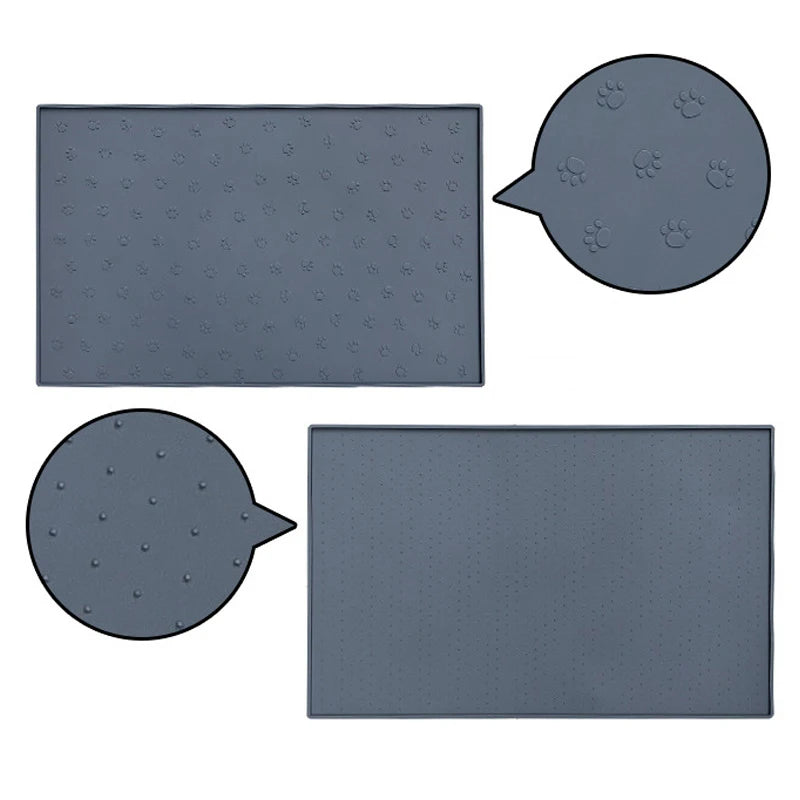 30x48cm Square Pet Feeding Mat Silicone Dog Food Feeding Pad Waterproof Pet Placemat for Cats Dogs Non-Slip Cat Feeding Mat