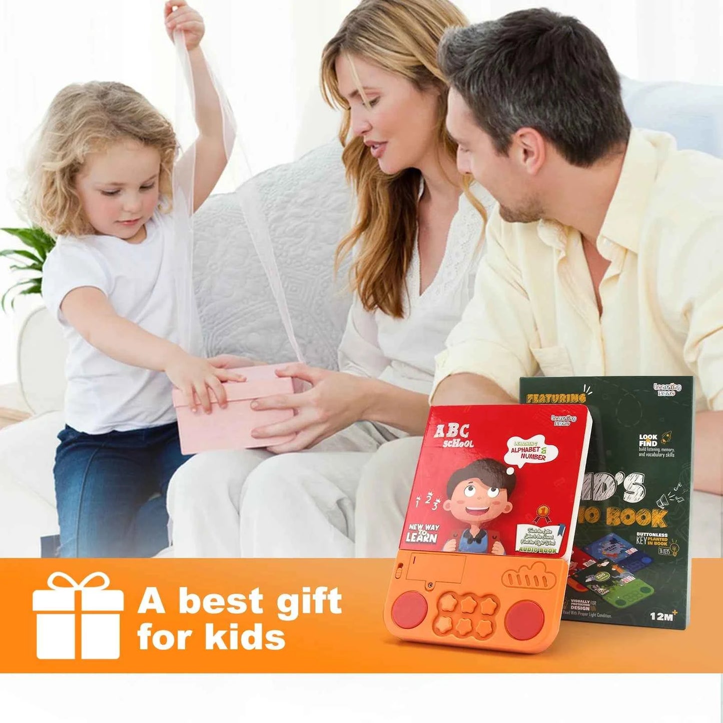 Kids Interactive Audio Books with Melody & Lights - Educational Pre-school Toys with Drum Sounds and Animal Themes