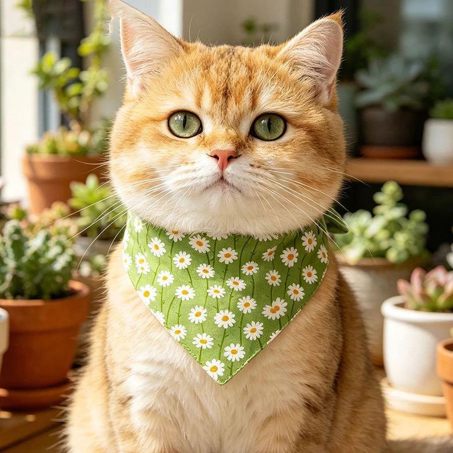 1/3 PCs Pet Dog Bandana Cute Flower Print Dog Cat Neck Wear Scarf Pet Dress Up Bandanas in Spring Dog Accessories