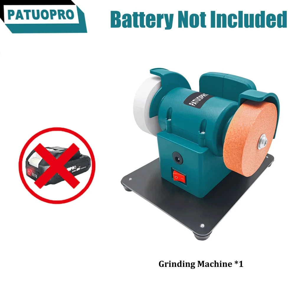 Portable Dual-Wheel Mini Grinder Cordless Polisher 100/120 Mesh Wheels Metal Polishing Sharpening Tool For Makita 18V Battery