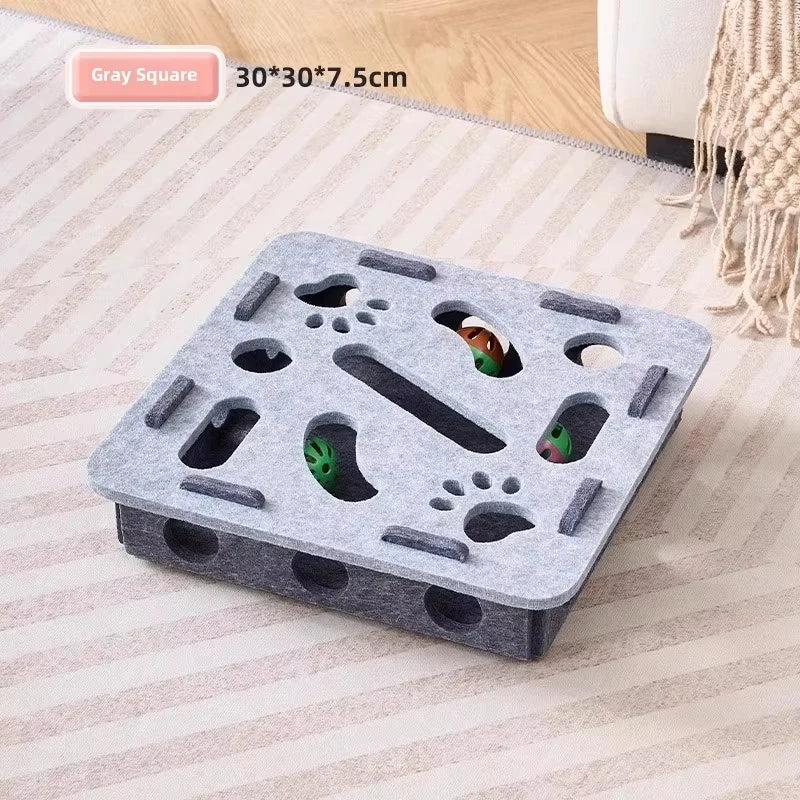 Cat Exercise Puzzle Toy Felt Puzzle Box Cat Exercise Toy With Ball Indoor Sports Entertainment Hunting Cat Toys For Indoor Cats