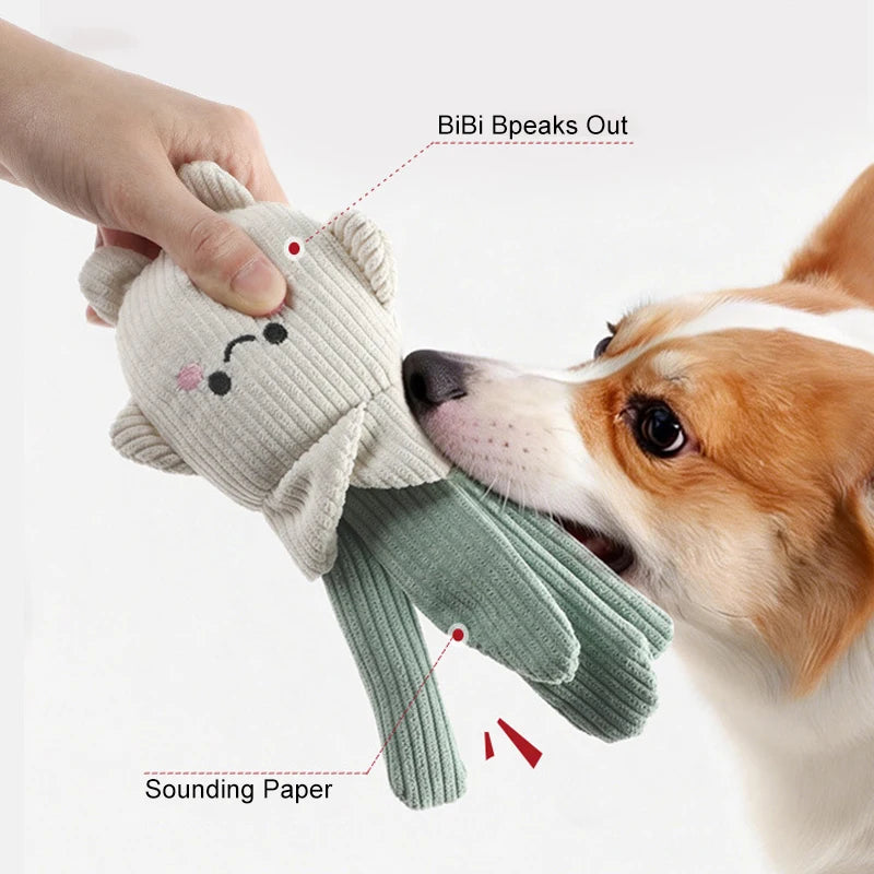 Plush Pet Dog Toy Cute Banana Shape Dog Squeak Toys Interactive Puppy Toys for Small Medium Dogs Bite Resistant Dog Toy