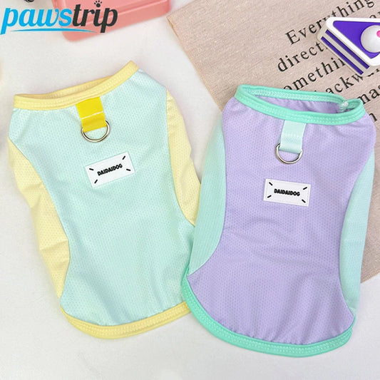 Summer Breathable Pet Dog Vest Thin Dog Clothes with D-ring Puppy T-Shirt Chihuahua Yorkie Clothing Dog Accessories