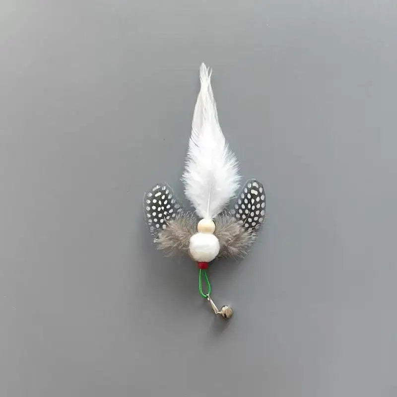 Lot de 3/5 plumes d'insectes artificiels de couleurs aléatoires, accessoires pour jouets à teaser pour chat, têtes de rechange pour cannes à pêche pour animaux