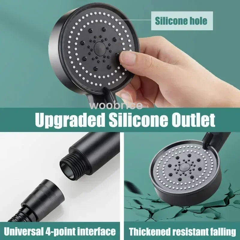 5 Modes Shower Head High Pressure Shower Head Water Saving  Adjustable High Pressure Shower Head Bathroom Accessories